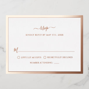 Rose Gold Foil Wedding RSVP Card