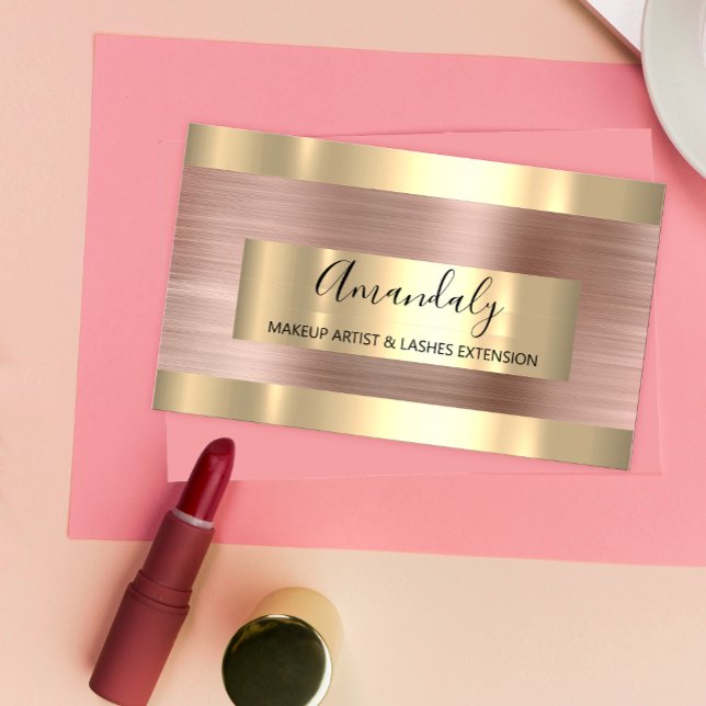 Rose Gold Frame Event Planner Brushed  Business Card (Creator Uploaded)