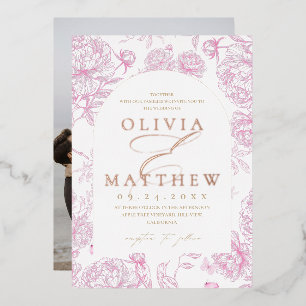 Rose Gold French Toile Flora Wedding 