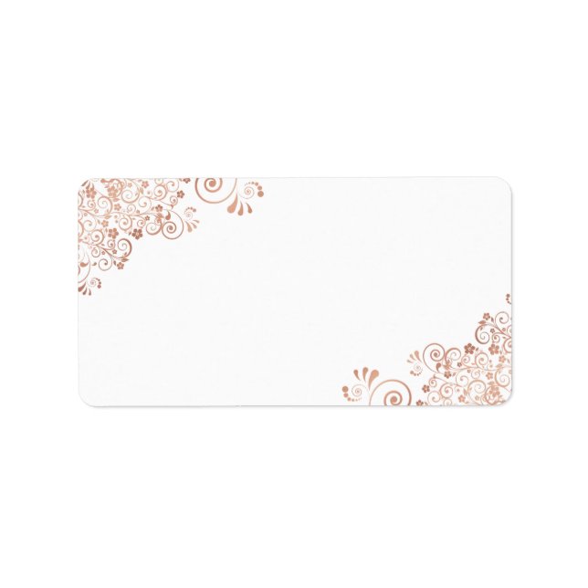 Rose Gold Frills Blank DIY Print Wedding Address Label (Front)
