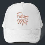Rose Gold Future Mrs Bride Trucker Hat<br><div class="desc">Sparkling rose gold Future Mrs design is great for Bridal Shower or Bachelorette party,  engagement parties and photo shoots. The last name can be easily changed.</div>