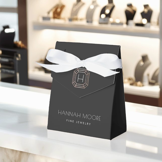 Rose Gold Gemstone Monogram Jewellery Designer Box (Creator Uploaded)