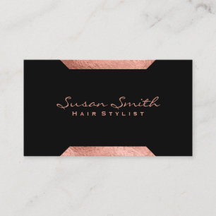 Rose Gold Geometric Accents Business Card