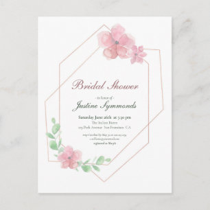 Rose Gold Geometric Floor Bridal Shower Postcard