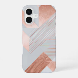 Rose Gold Geometric iPhone 16 Case