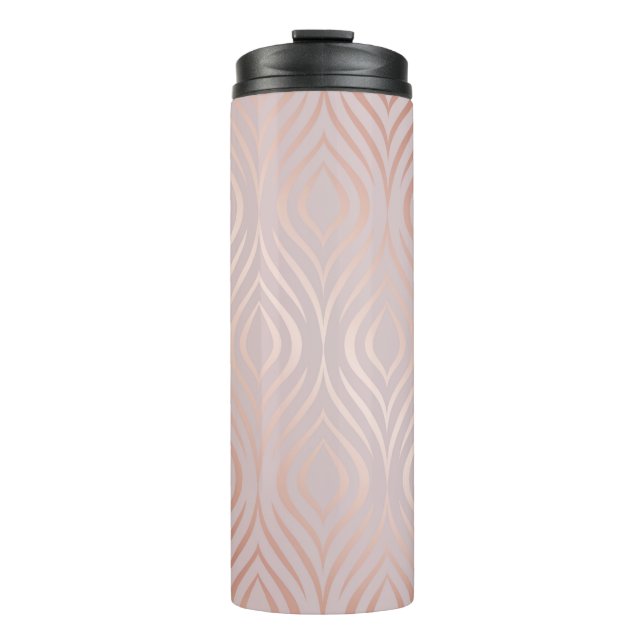Rose gold geometric seamless pattern thermal tumbler (Front)