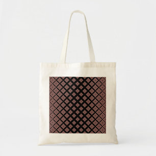 Rose Gold Geometric Shapes Black Background Tote Bag