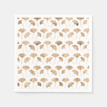 Rose gold ginko leaves white background