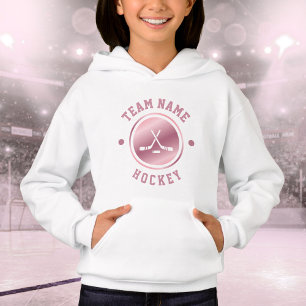 Rose Gold Girls Hockey Team Name & Number Cute