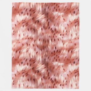 Rose Gold Girly Animal Fur Fleece Blanket
