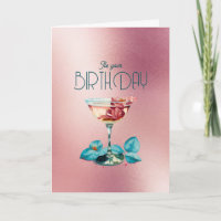Rose Gold Girly Girl Champagne Cocktail Birthday