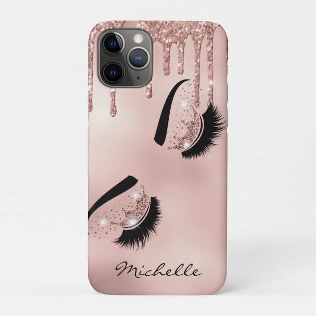 rose gold girly lash queen lashes eyes Case-Mate iPhone case (Back)