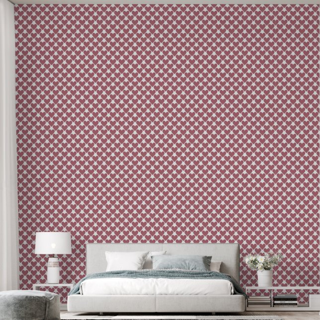 Rose Gold Glam: Easy Apply - Chic Hearts Wallpaper (Bedroom)