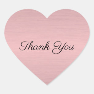 Rose Gold Glam Elegant Custom Thank You Template Heart Sticker