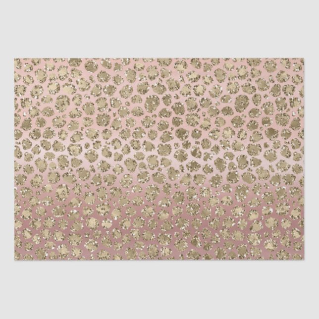 Rose Gold Glam Glitter Leopard   Tissue Paper (Front)