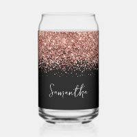 Rose Gold Glam Glitter on Black