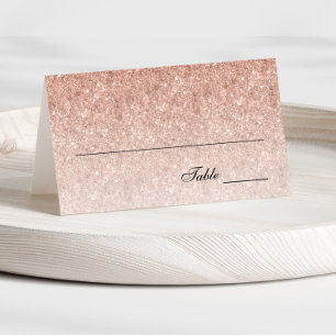 Rose Gold Glam Glitter Personalised Place Card