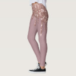 Rose Gold Glam Glitter Sparkle Drips Trendy Leggings<br><div class="desc">This design may be personalised by choosing the Edit Design option. You may also transfer onto other items. Contact me at colorflowcreations@gmail.com or use the chat option at the top of the page if you wish to have this design on another product or need assistance with this design. Glitter look...</div>