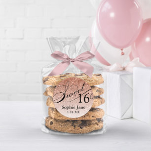 Rose Gold Glam Glitter Sweet 16 Personalised Classic Round Sticker