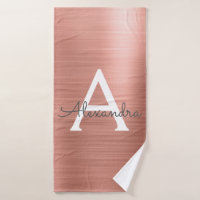 Rose Gold Glam Metallic Monogram