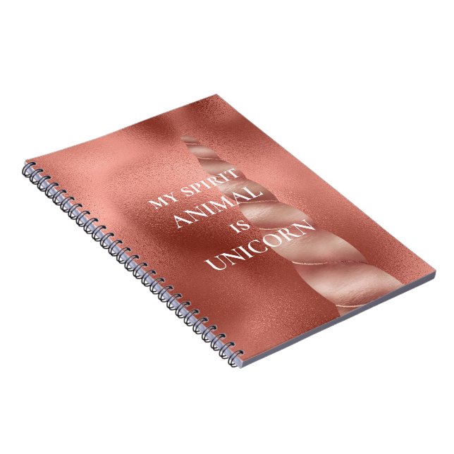 Rose Gold Glam Unicorn Notebook (Right Side)