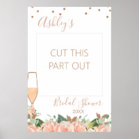 Rose Gold Glass Bridal Shower Photo Booth Frame