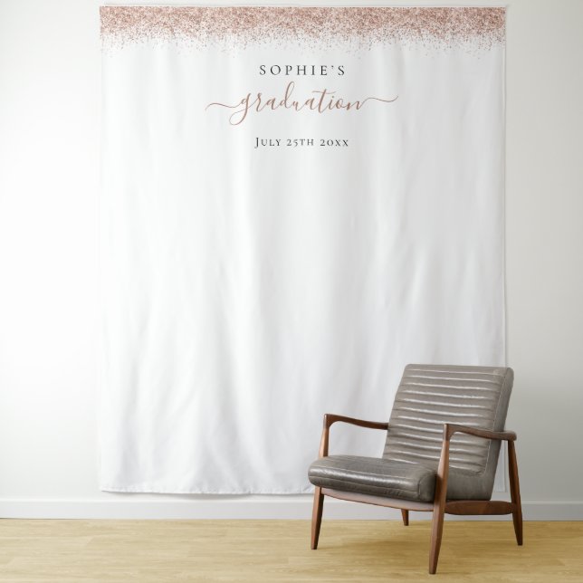 Rose Gold Glitter 21st Background for Photos Tapestry (In Situ)