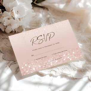 Rose Gold Glitter 80th Birthday RSVP Card