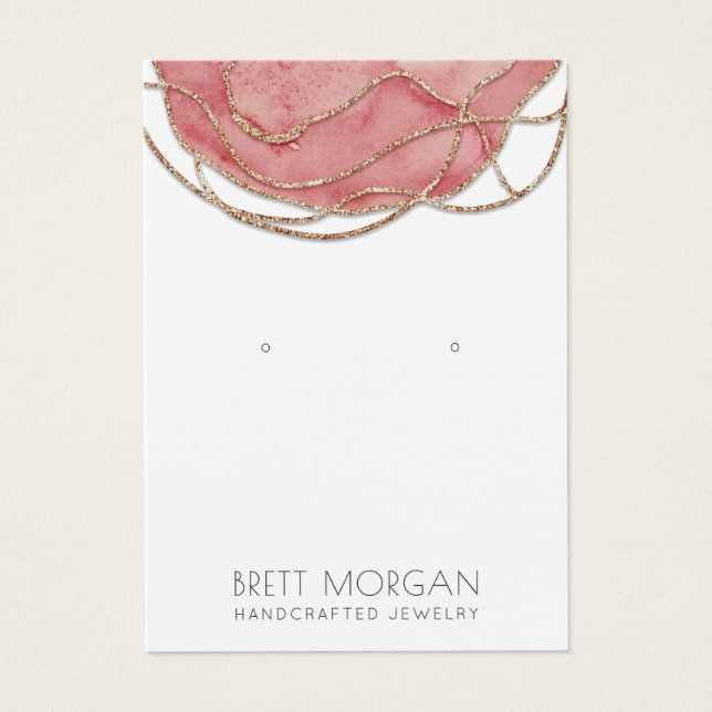 Rose Gold Glitter Agate Jewellery Display Cards (Front)