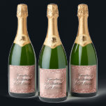 Rose Gold Glitter and Foil Monogram 21st Birthday Sparkling Wine Label<br><div class="desc">Create your own 21st birthday sparkling wine labels for her special milestone celebration. Keep or delete the monogram. Customise the fancy calligraphy script styles. Faux sparkly rose gold glitter against a coordinating faux shiny brushed metal foil graphic image. All the sparkle and pink shine in this modern girly design are...</div>