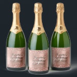 Rose Gold Glitter and Foil Monogram 21st Birthday Sparkling Wine Label<br><div class="desc">Create your own 21st birthday sparkling wine labels for her special milestone celebration. Keep or delete the monogram. Customise the fancy calligraphy script styles. Faux sparkly rose gold glitter against a coordinating faux shiny brushed metal foil graphic image. All the sparkle and pink shine in this modern girly design are...</div>