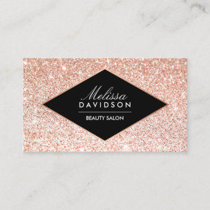 Rose Gold Glitter and Glamour Beauty Business Card