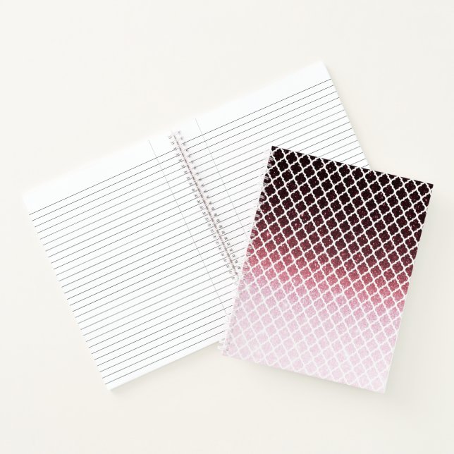 Rose gold glitter and lace notebook (Inside)