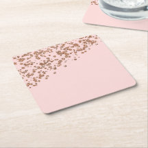 Rose Gold Glitter and Pink Coasters