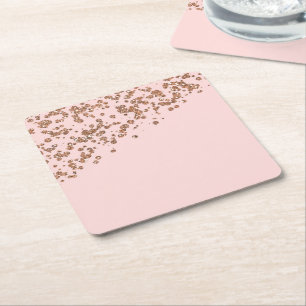 Rose Gold Glitter and Pink Coasters