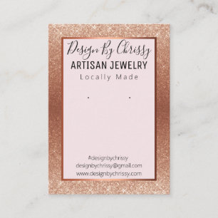 Rose Gold Glitter And Pink Jewellery Display Card