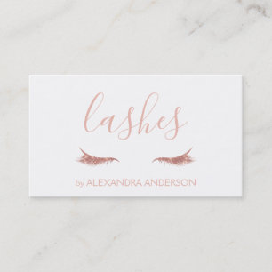 Rose Gold Glitter and Sparkle Eyelash Extension Business Card