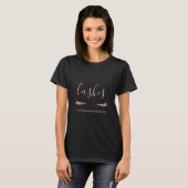 Rose Gold Glitter and Sparkle Eyelash Extension T-Shirt (Front Full)
