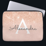 Rose Gold Glitter and Sparkle Monogram Laptop Sleeve<br><div class="desc">Glam Rose Gold Ombre Faux Glitter and Sparkle Modern and Elegant Monogram Case. This case can be customised to include your initial and first name.</div>