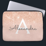 Rose Gold Glitter and Sparkle Monogram Laptop Sleeve<br><div class="desc">Glam Rose Gold Ombre Faux Glitter and Sparkle Modern and Elegant Monogram Case. This case can be customised to include your initial and first name.</div>