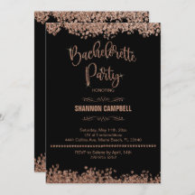 Rose Gold Glitter Bachelorette Party With Bling