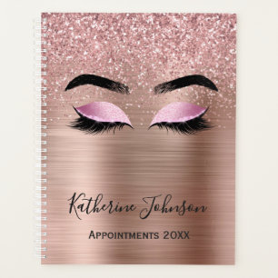 Rose Gold Glitter Beauty Salon Planner