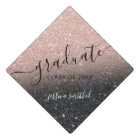 rose gold glitter black chic typography graduate