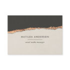 Rose gold glitter black cream modern square