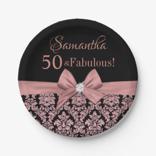 Black Damask Birthday Party Supplies Zazzle Com Au