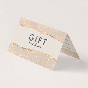 Rose Gold Glitter & Black Modern Gift Certificate