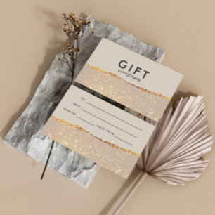 Rose Gold Glitter & Black Modern Gift Certificate
