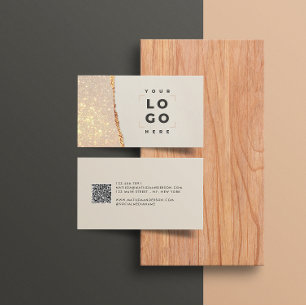 Rose gold glitter black pink modern square busines business card