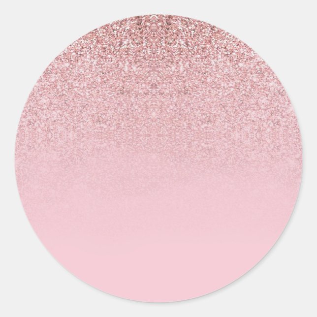 Rose Gold Glitter Blank Template Add Text Modern Classic Round Sticker (Front)
