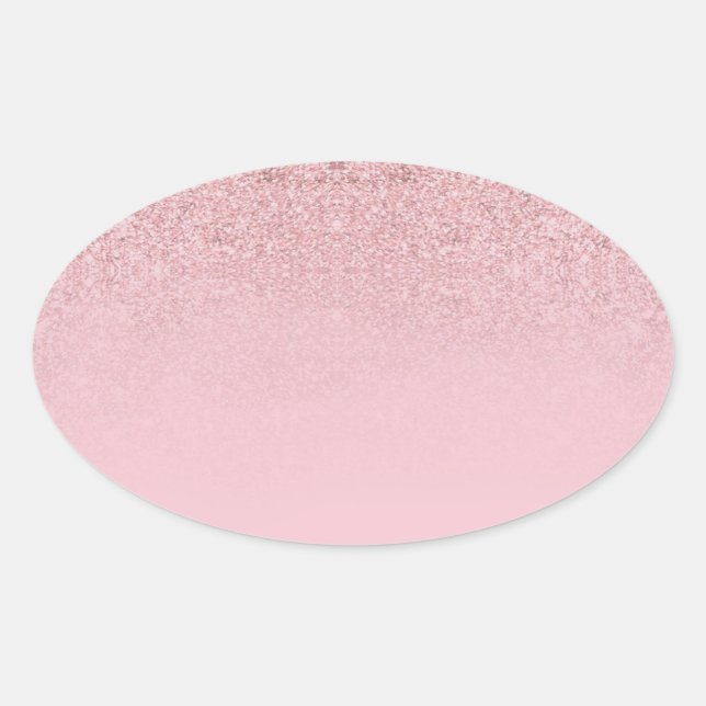 Rose Gold Glitter Blank Template Modern Elegant Oval Sticker (Front)